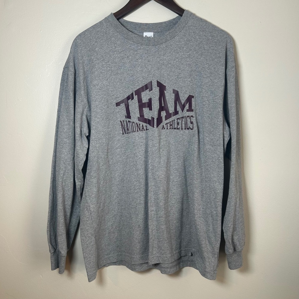 Aritzia Tna National Athletics Graphic Long Sleeve T‎ Shirt Grey Size Medium